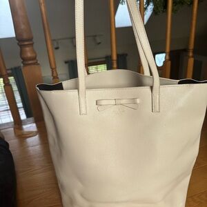 Kate Spade Cream Tote with Bow Accent